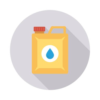 bidon benzin düz simgesi, vektör, illüstrasyon