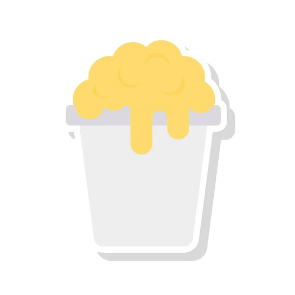 Popcorn Flat Ikonen Isolerad Vit Bakgrund Vektor Illustration — Stock vektor