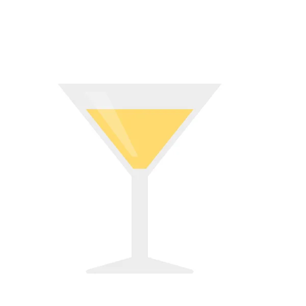 Cocktail Platte Pictogram Vector Illustratie — Stockvector