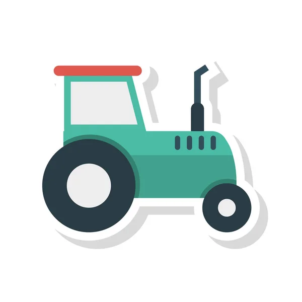 Tracteur Icône Plate Vecteur Illustration Concept Agriculture — Image vectorielle