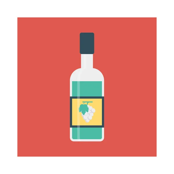 Wine Bottle Flat Icon Vector Illustration — Stock Vector