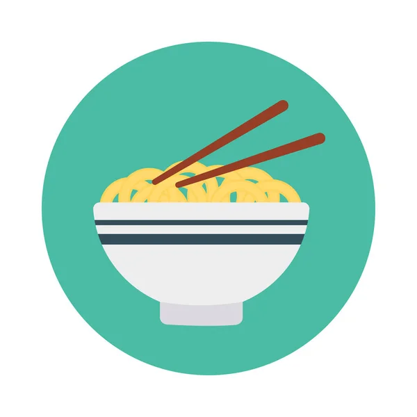 Noodles Bowl Food Vector Illustration — Stock Vector