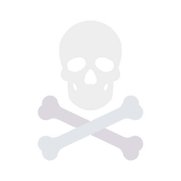 skull with crossbones flat icon isolated on white background, vector, illustration   