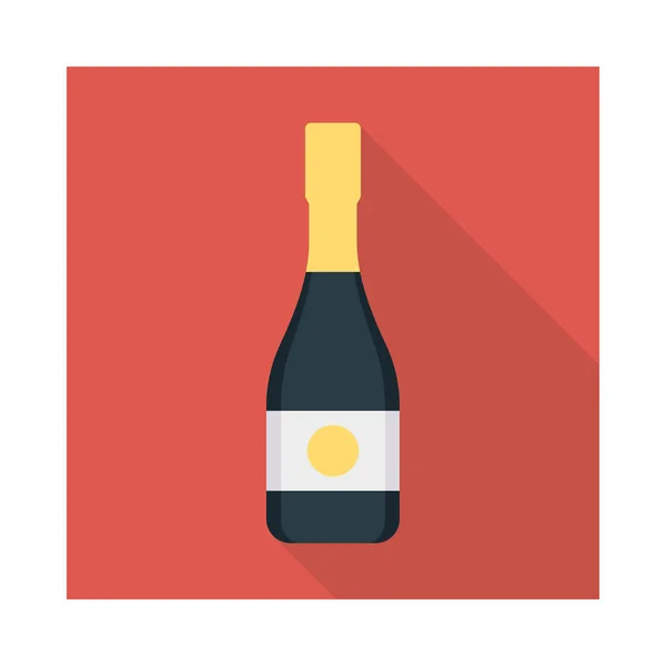 Wine Bottle Flat Icon Vector Illustration — Stock Vector