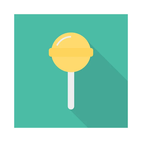 Lollipop Dulce Icono Plano Vector Ilustración — Vector de stock