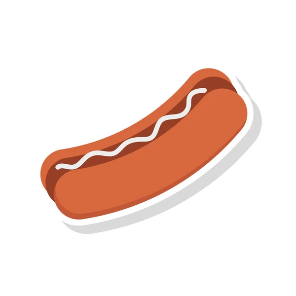 Ilustracja Wektorowa Hot Dog Kiełbasy Fast Food — Wektor stockowy