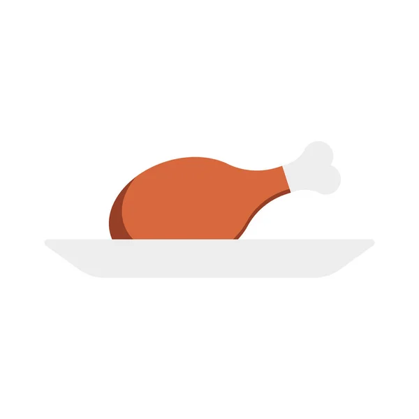 Lábszár Darab Csirke Étel Vektoros Illusztráció — Stock Vector