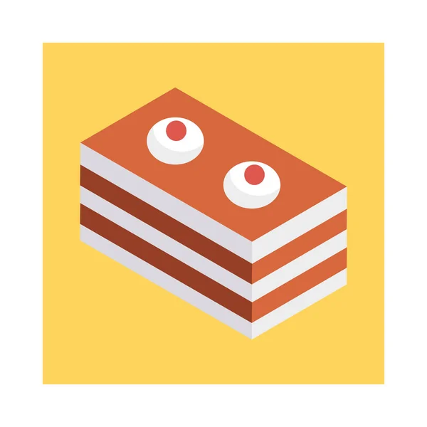 Sweet Cake Flat Icon Vector Illustration — Stock Vector