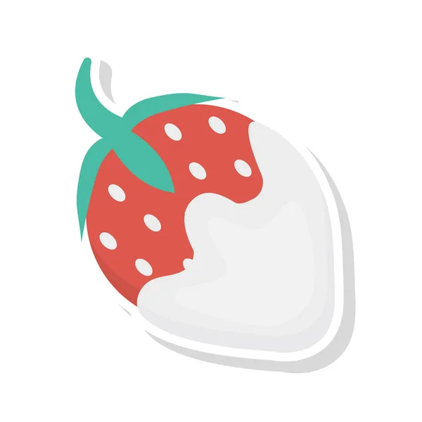 Φράουλα Κρέμα Επίπεδη Εικονίδιο Διάνυσμα Εικονογράφηση — Διανυσματικό Αρχείο