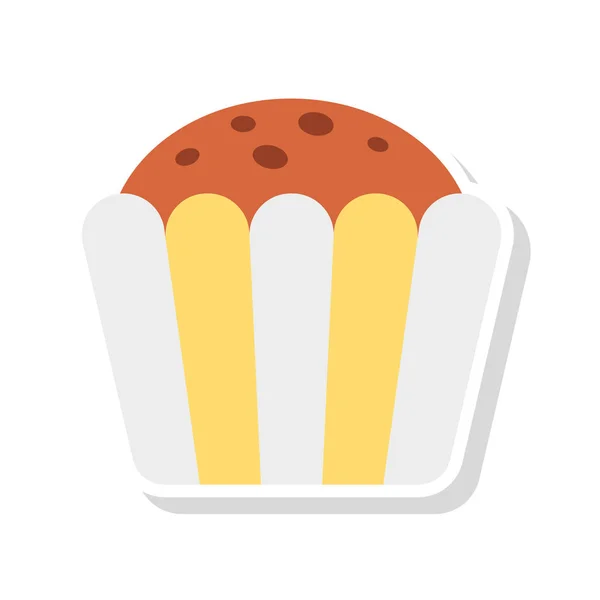 Doce Cupcake Ícone Plano Vetor Ilustração — Vetor de Stock