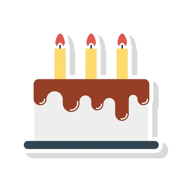 Birthday Cake Candles Flat Icon Vector Illustration — Stock Vector