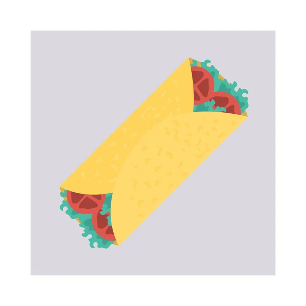 Shawarma Wrap Fast Food Vektorillustration — Stockvektor