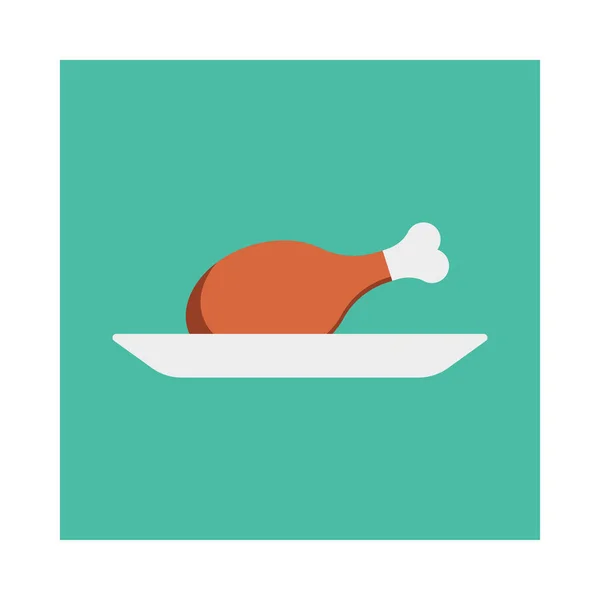 Leg Piece Chicken Food Vector Illustration — Stock Vector