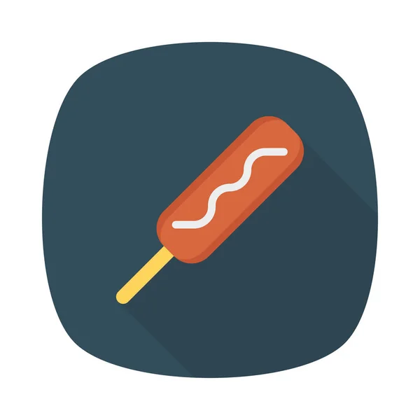 Ilustracja Wektorowa Kiełbasa Hot Dog Fast Food — Wektor stockowy