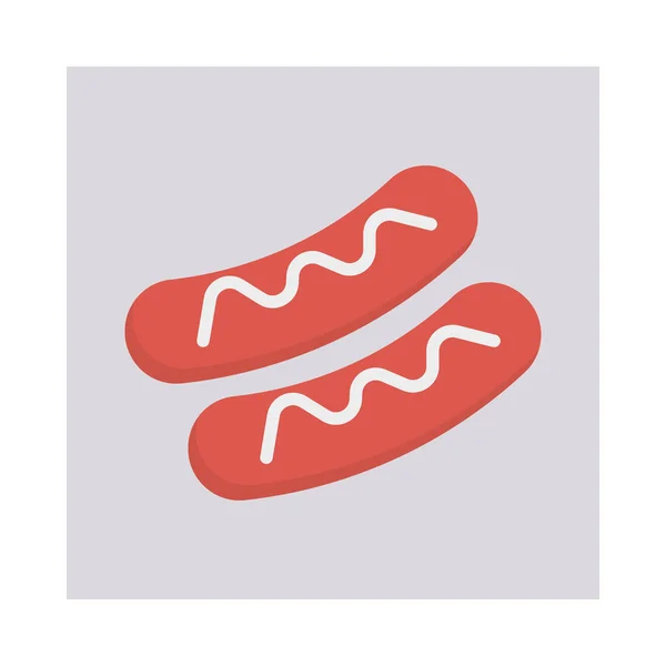 Ilustracja Wektorowa Kiełbasa Hot Dog Fast Food — Wektor stockowy