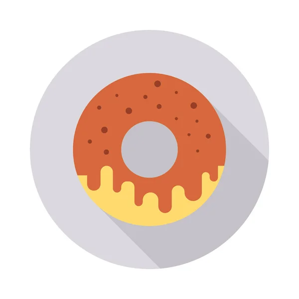 Donut Dulce Icono Plano Vector Ilustración Vector Ilustración — Vector de stock