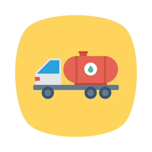 Tankwagen Treibstoff Lkw Vektor Illustration — Stockvektor