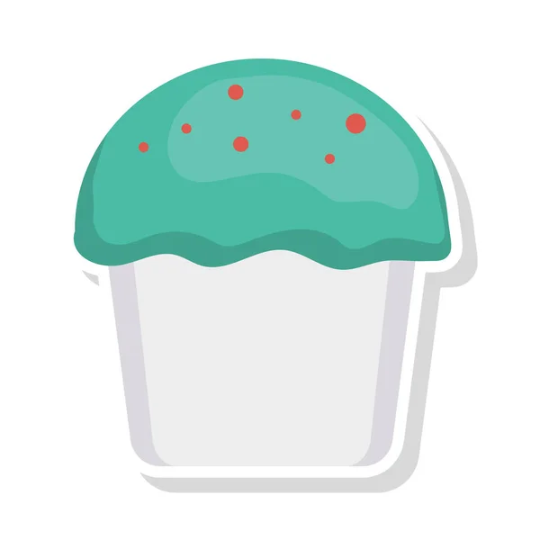 Doce Cupcake Ícone Plano Vetor Ilustração — Vetor de Stock