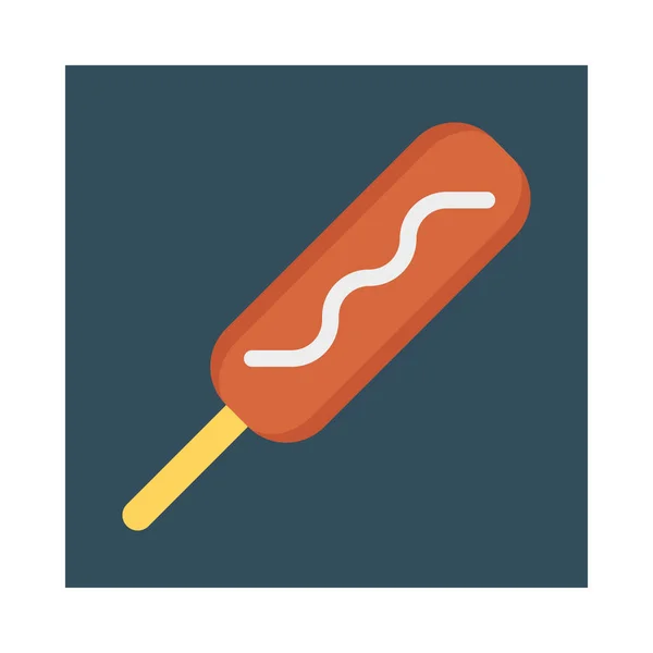 Wurst Hot Dog Fast Food Vektor Illustration — Stockvektor