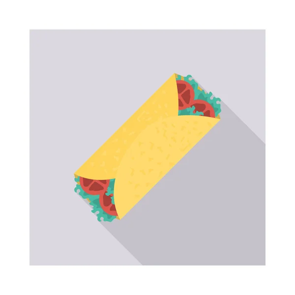 Shawarma Wrap Fast Food Vektorillustration — Stockvektor