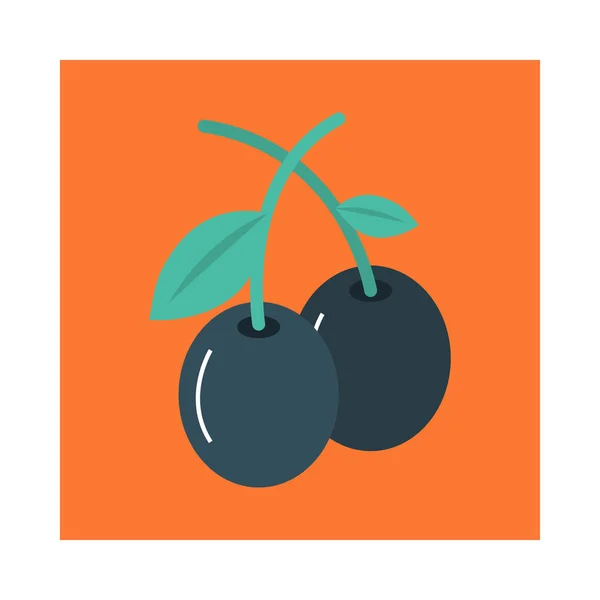 Blaubeere Frucht Nahrungsmittelvektor Illustration — Stockvektor