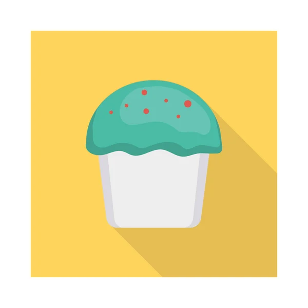 Sweet Cupcake Flat Icon Vector Illustration — Stock Vector