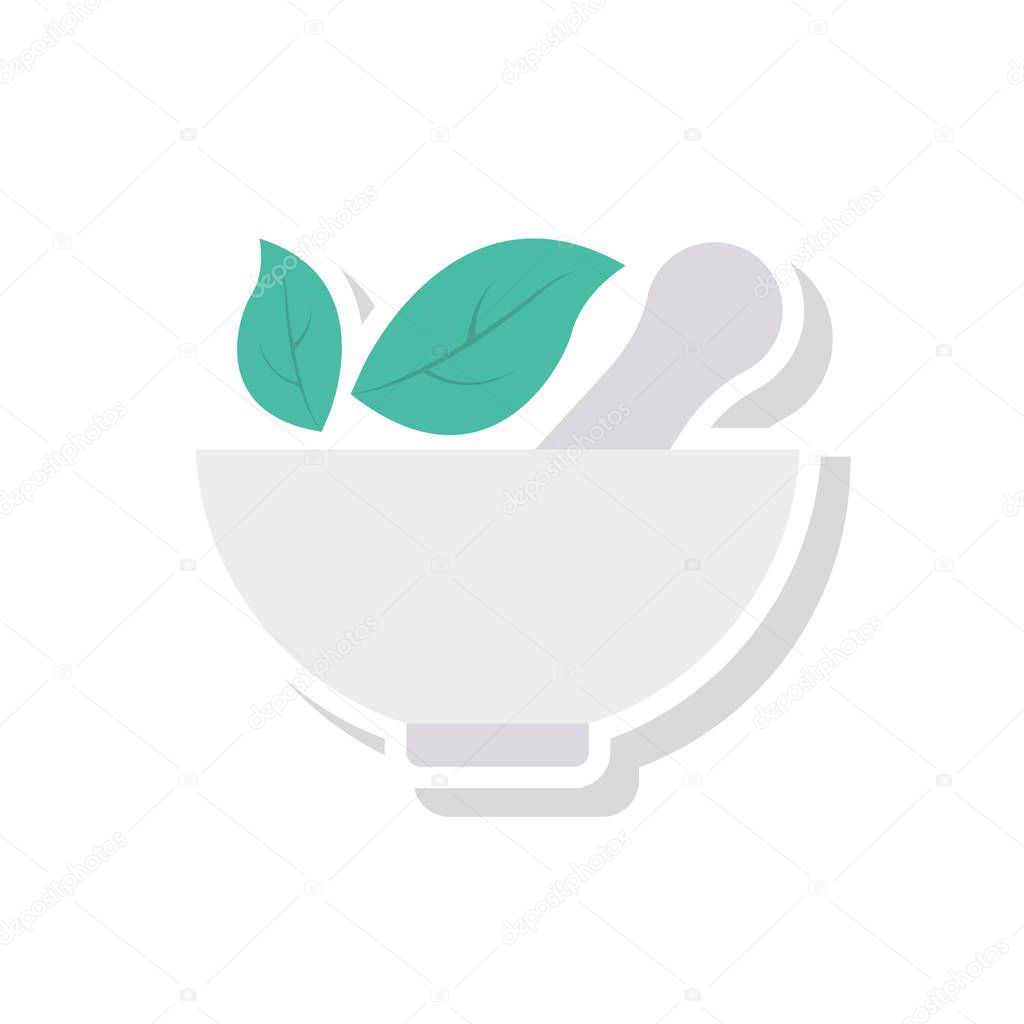bowl  mortar   pestle   vector illustration 