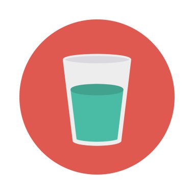 soda düz simgesi, vektör, illüstrasyon ile cam