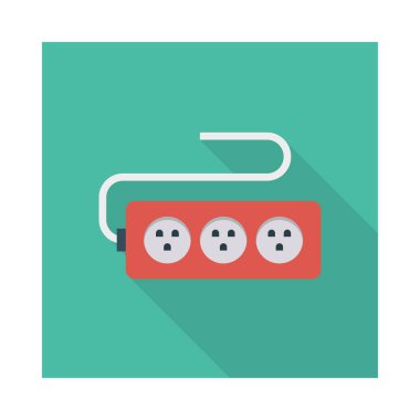 uzatma kablosu düz simgesi, vektör, illüstrasyon