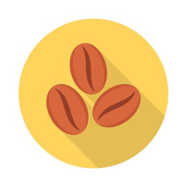 kahve çekirdekleri düz simgesi, vektör, illüstrasyon