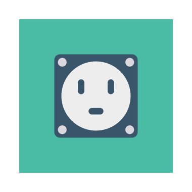 soket düz simgesi, vektör, illüstrasyon