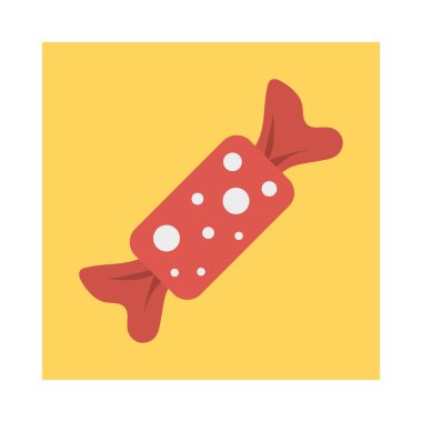 tatlı şekerleme şeker düz simgesi, vektör, illüstrasyon   