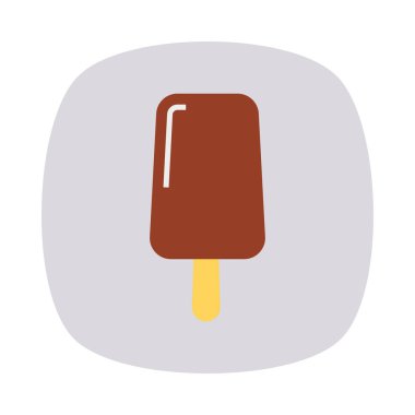 tatlı dondurma düz simgesi, vektör, illüstrasyon 