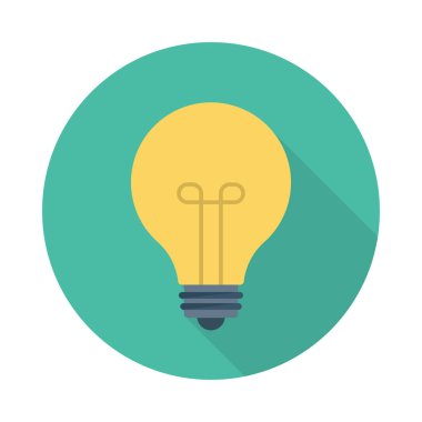 ampul düz simgesi, vektör, illüstrasyon