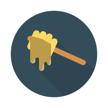 kepçe ile bal düz simgesi, vektör, illüstrasyon