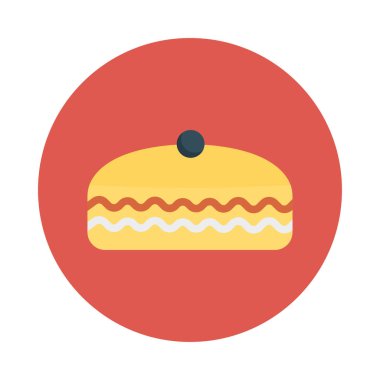 tatlı kek düz simgesi, vektör, illüstrasyon