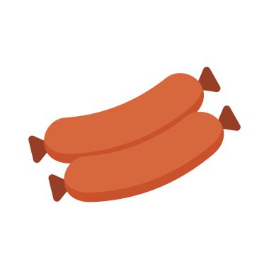 sosis yemek yemek vektör çizim 