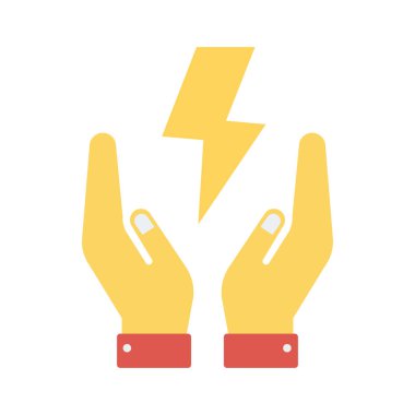 Enerji düz vektör simgesi