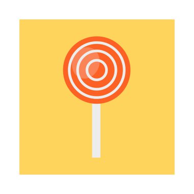 lolipop şeker düz simgesi, vektör, illüstrasyon