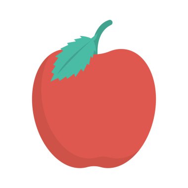 elma meyve düz simgesi, vektör, illüstrasyon