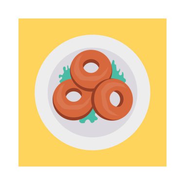 tatlı çörek düz simgesi, vektör, illüstrasyon vektör çizim 