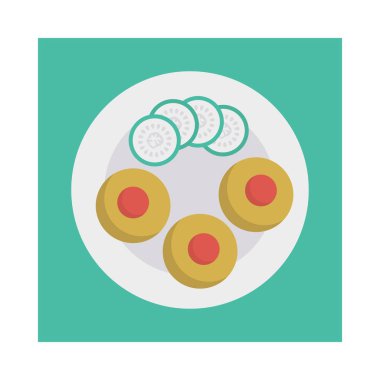 yemek yiyecek tabak vektör çizim 