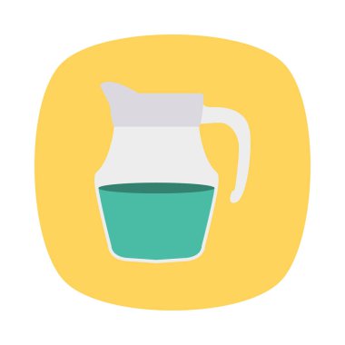 sürahi suyu düz simgesi, vektör, illüstrasyon