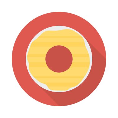 tatlı çörek düz simgesi, vektör, illüstrasyon