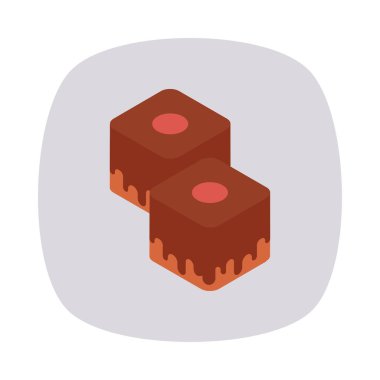 Çikolatalı kek dilimleri düz kutsal kişilerin resmi, vektör, illüstrasyon