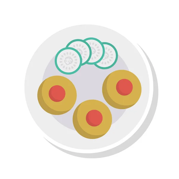 Dish Food Plate Vector Illustration — Stock Vector