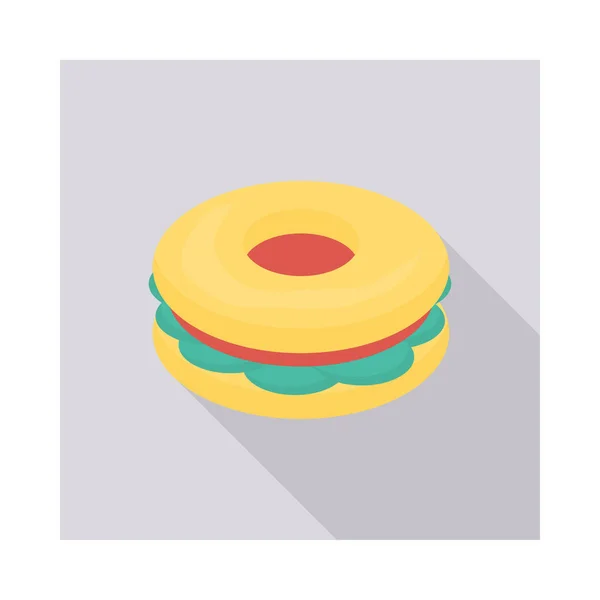 Donut Dulce Icono Plano Vector Ilustración — Vector de stock