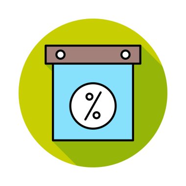 Web Black Friday renk düz vektör simgesi