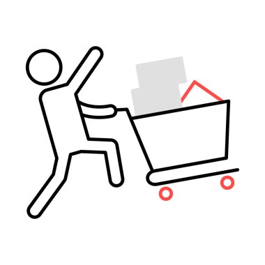 Web Black Friday renk düz vektör simgesi