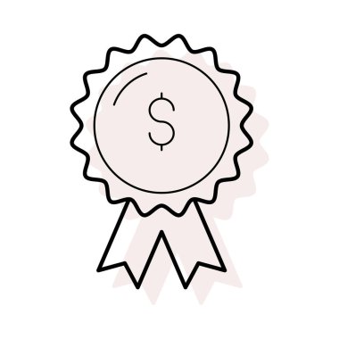 rozet doları sembol düz simgesini, vektör, illüstrasyon 